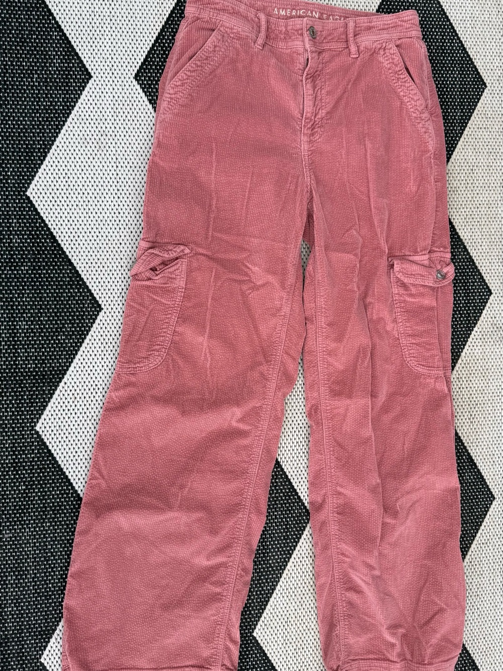 American Eagle Outfitters Pink Corduroy Cargo Joggers